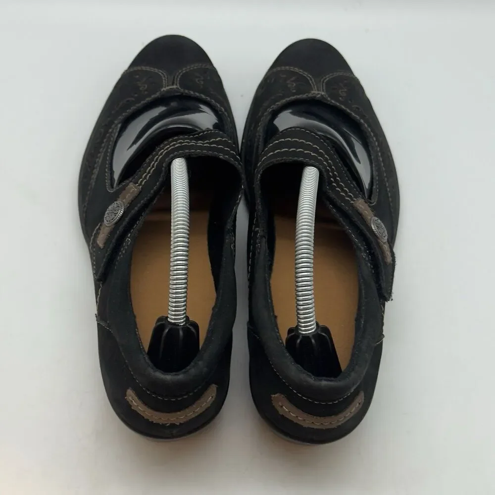 Cobb Hill by Rockport Black Leather Mary Jane Women's 8.5 Hook & Loop Strap Shoe